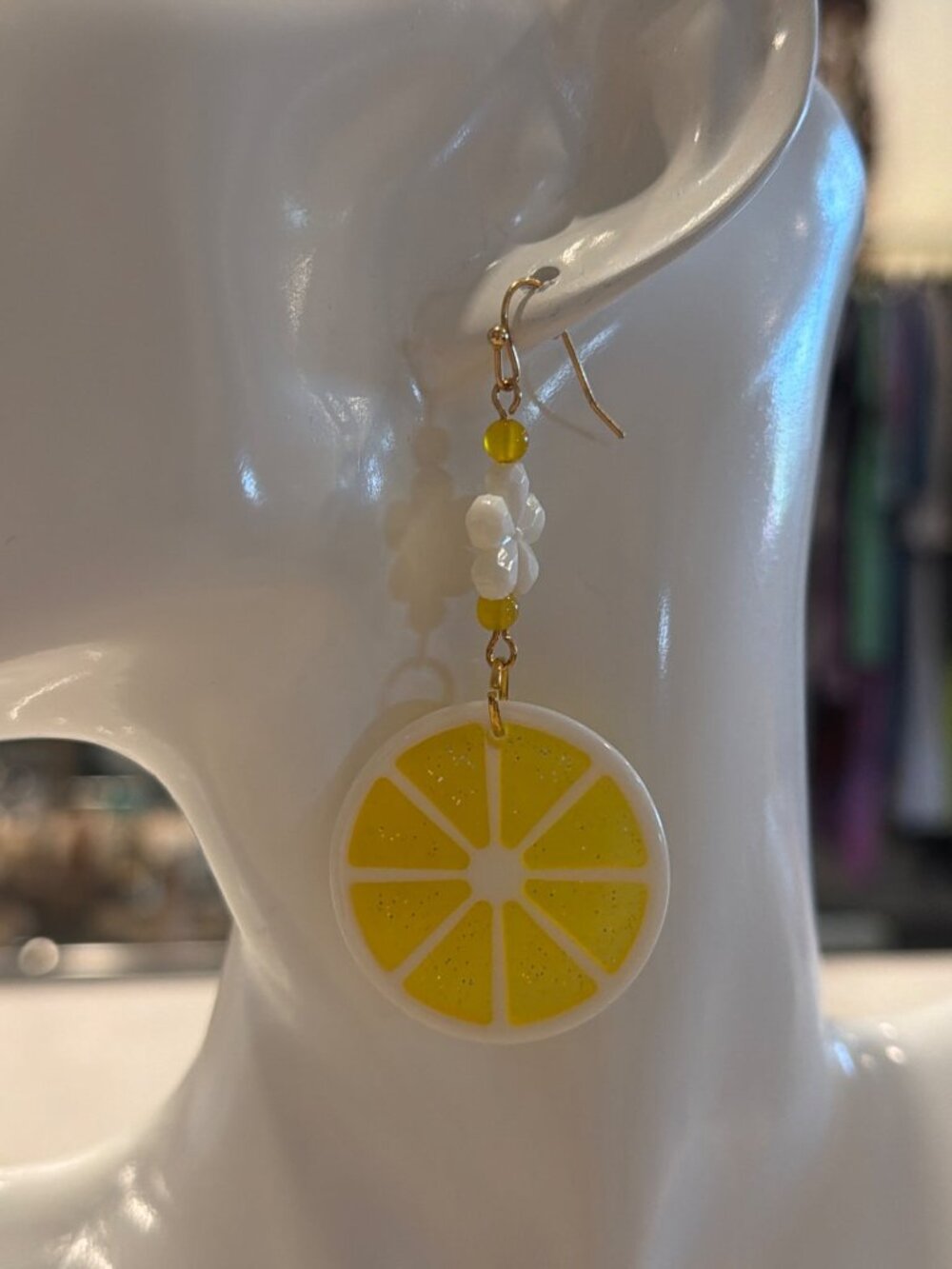 Moonlight Productions Lemon Slice Drop Earrings Yellow One Size